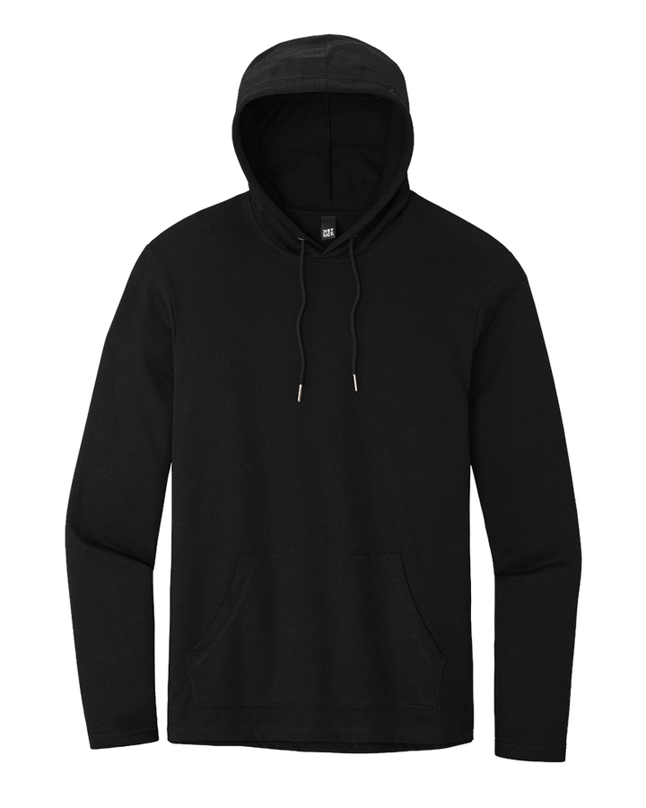 Hanes EcoSmart Pullover Hoodie in solid black. Lightweight, eco-friendly fleece hoodie perfect for custom branding, embroidery, or bulk purchases.