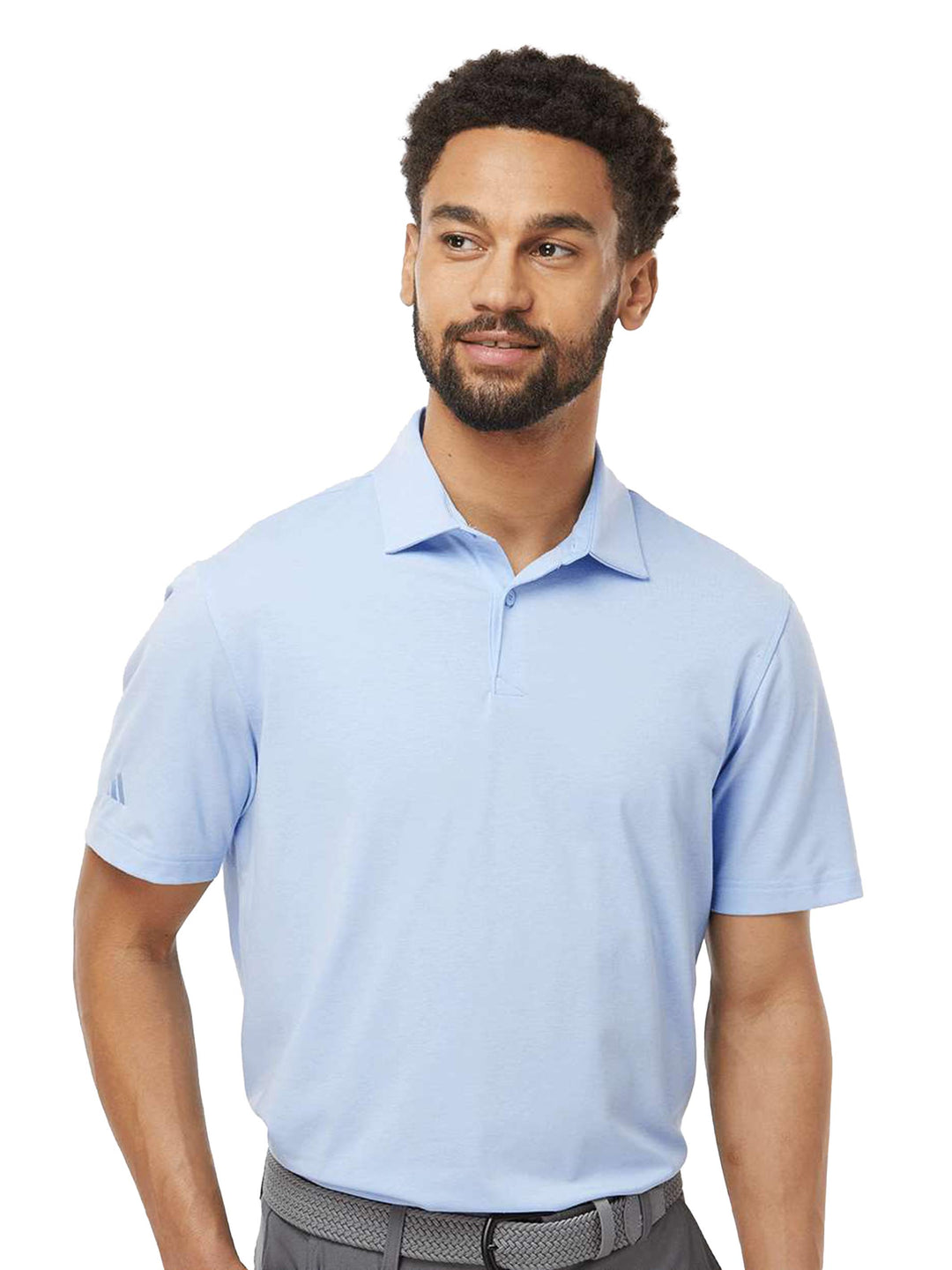 Light blue Adidas Blend Polo, perfect for a fresh and stylish appearance. Designed with moisture-wicking fabric for all-day comfort.