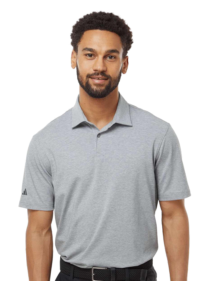 Gray Adidas Blend Polo, offering a classic and versatile look. Made with high-quality fabric for breathability and comfort in any setting.