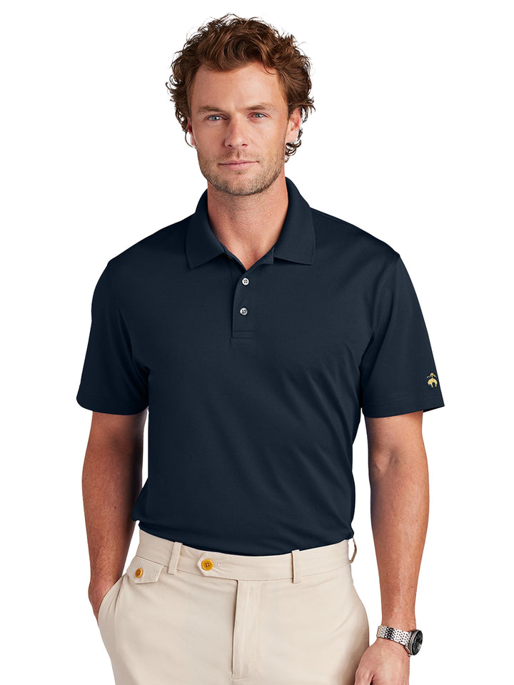 Brooks Brothers BB18220 Polo in navy, featuring a professional design with embroidered sleeve detail. Custom embroidery available for personalization.