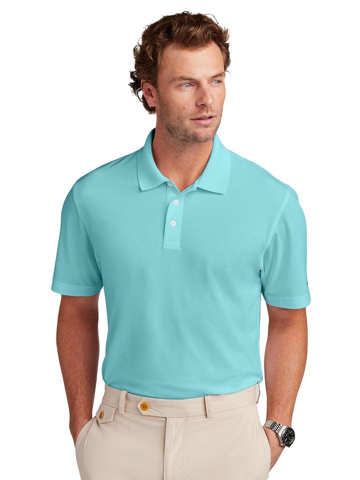 Brooks Brothers BB18220 Polo in light turquoise, offering a fresh and modern look. Custom embroidery available for a unique touch.