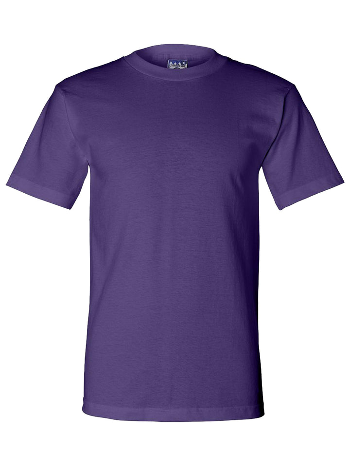 Purple Bayside Union-made T-shirt, crafted in the USA. Customizable and available with no minimum order.