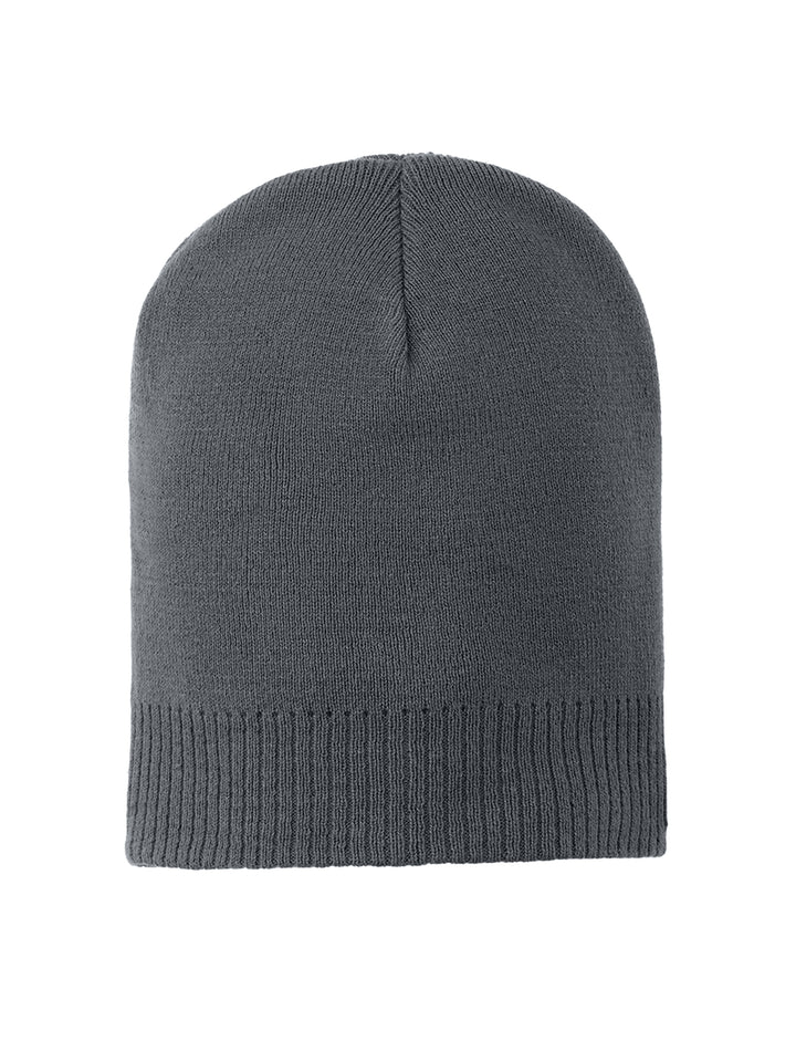 Port Authority® 100% Cotton Beanie CP95 in gray, designed with a soft cotton fabric and ribbed trim. A stylish and functional cold-weather accessory.