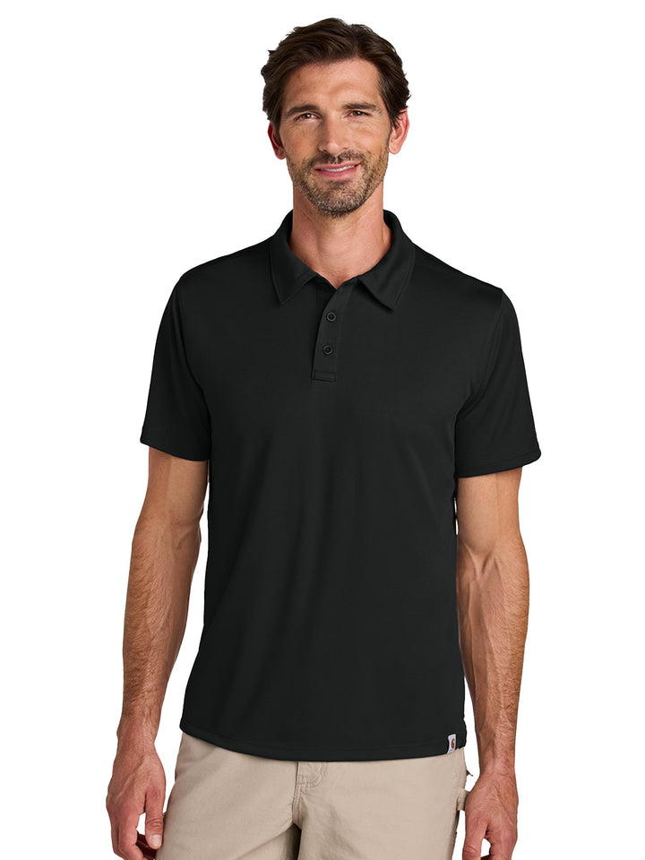 Black Custom Carhartt Force® Sun Defender™ Polo, a top choice for customizable business polos and durable workwear branding.