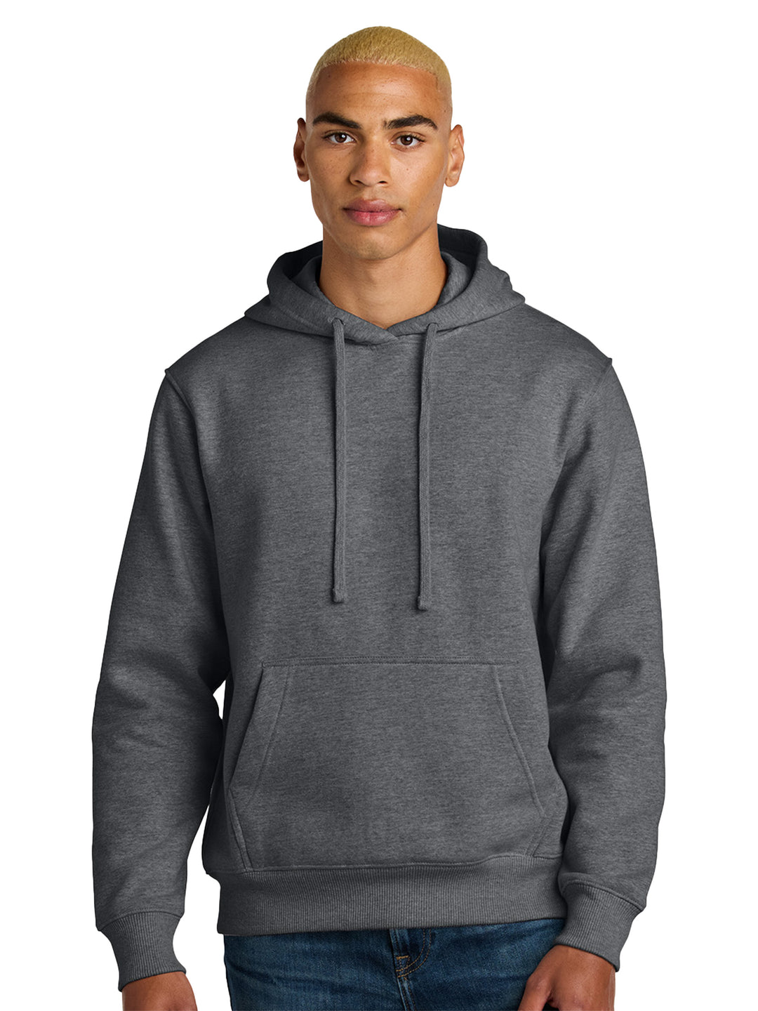 Custom District V.I.T Heavy Weight Hoodie in charcoal gray, designed for comfort and style with a drawstring hood and relaxed fit.
