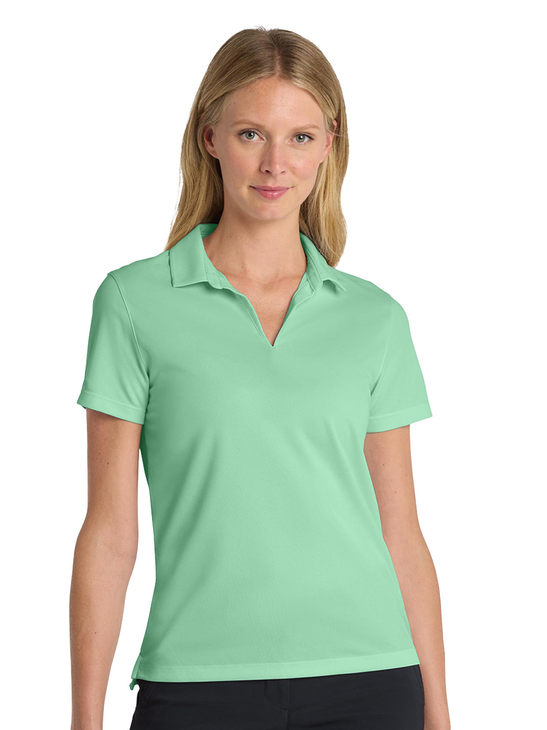 Custom Nike Women's Dri-FIT Micro Pique 2.0 Polo in mint green, stylish and breathable for custom embroidery.