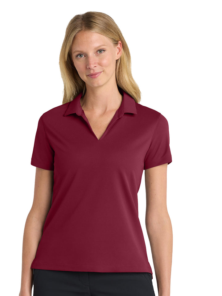 Custom Nike Women's Dri-FIT Micro Pique 2.0 Polo in burgundy, perfect for custom branding and professional wear.