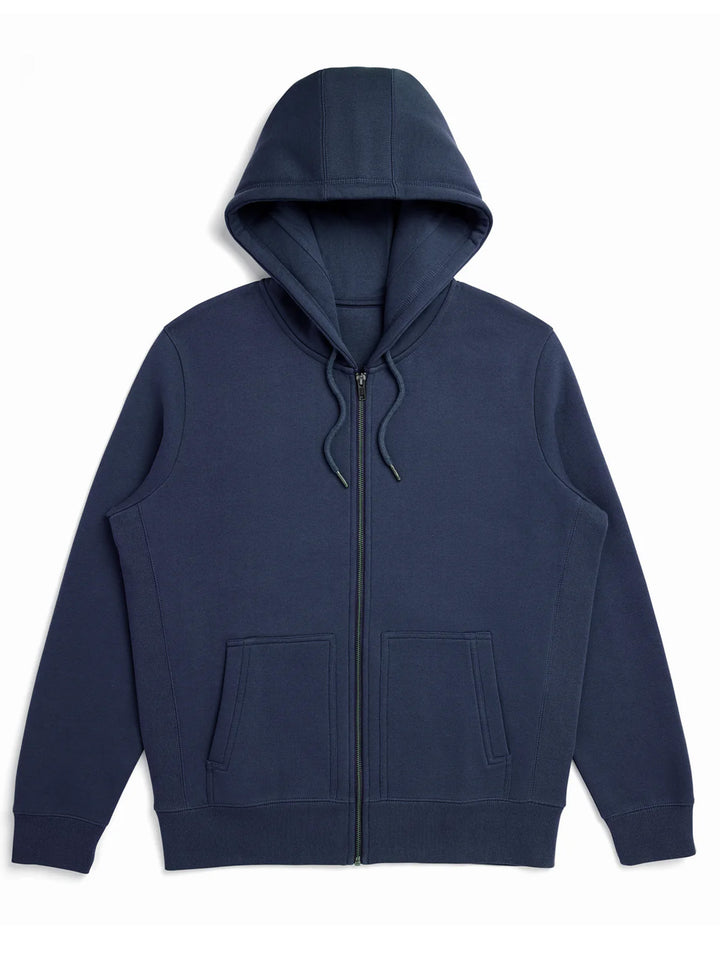 Navy blue Original Favorites Heavy Weight Zip Up Hoodie. A premium, heavyweight zip-up hoodie made from organic cotton for a stylish and cozy fit.