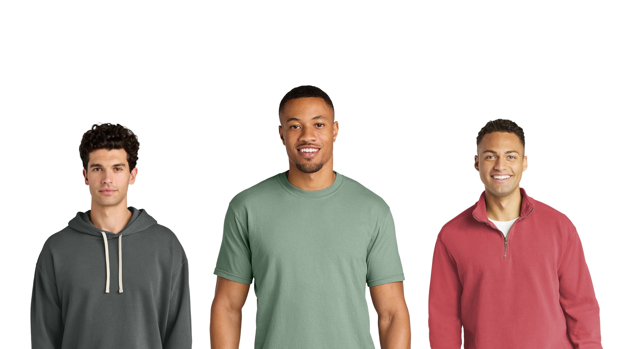 3 men wearing Comfort Colors Apparel