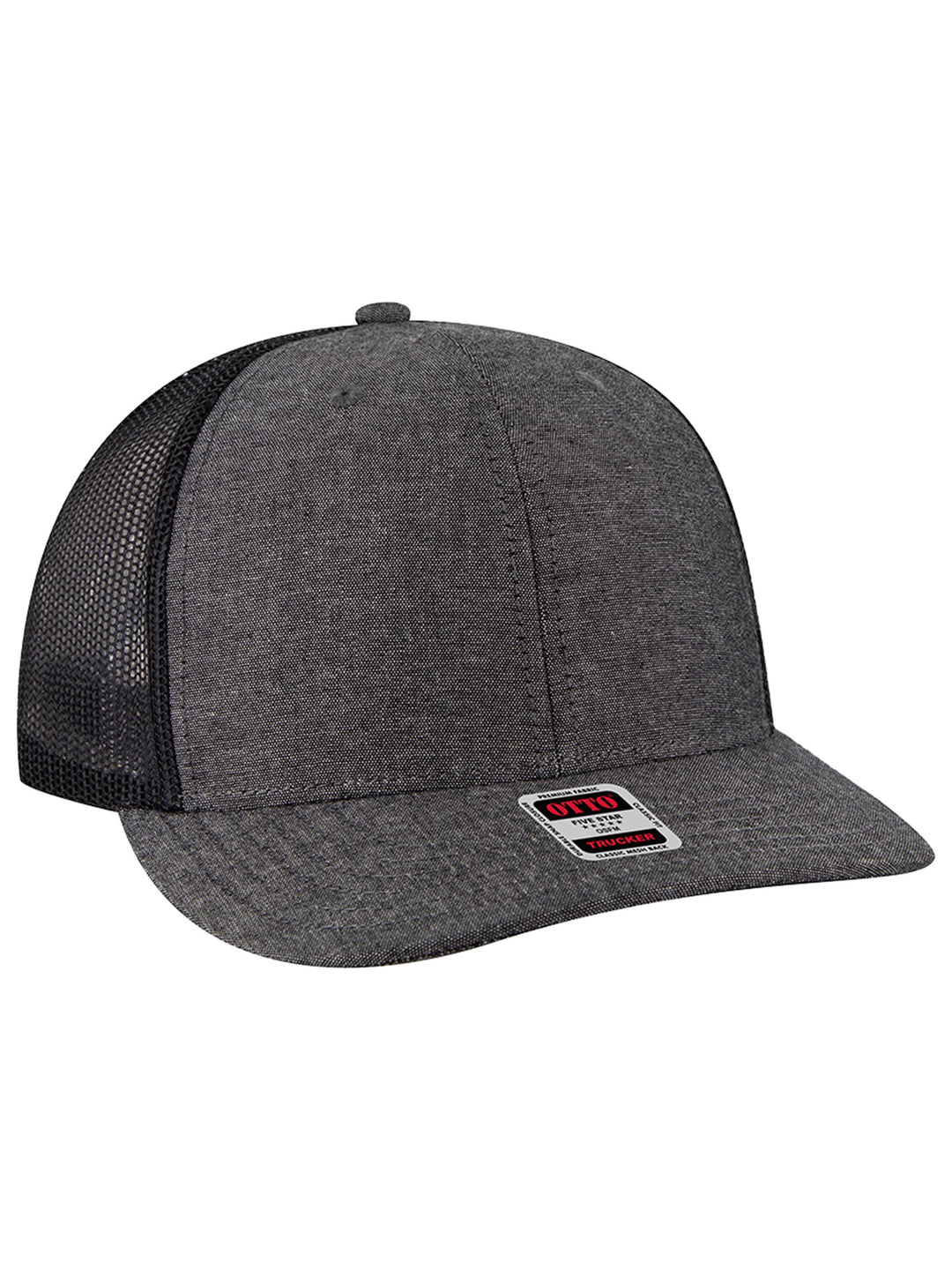 OTTO CAP 6 Panel Mid Profile Mesh Back Trucker Hat