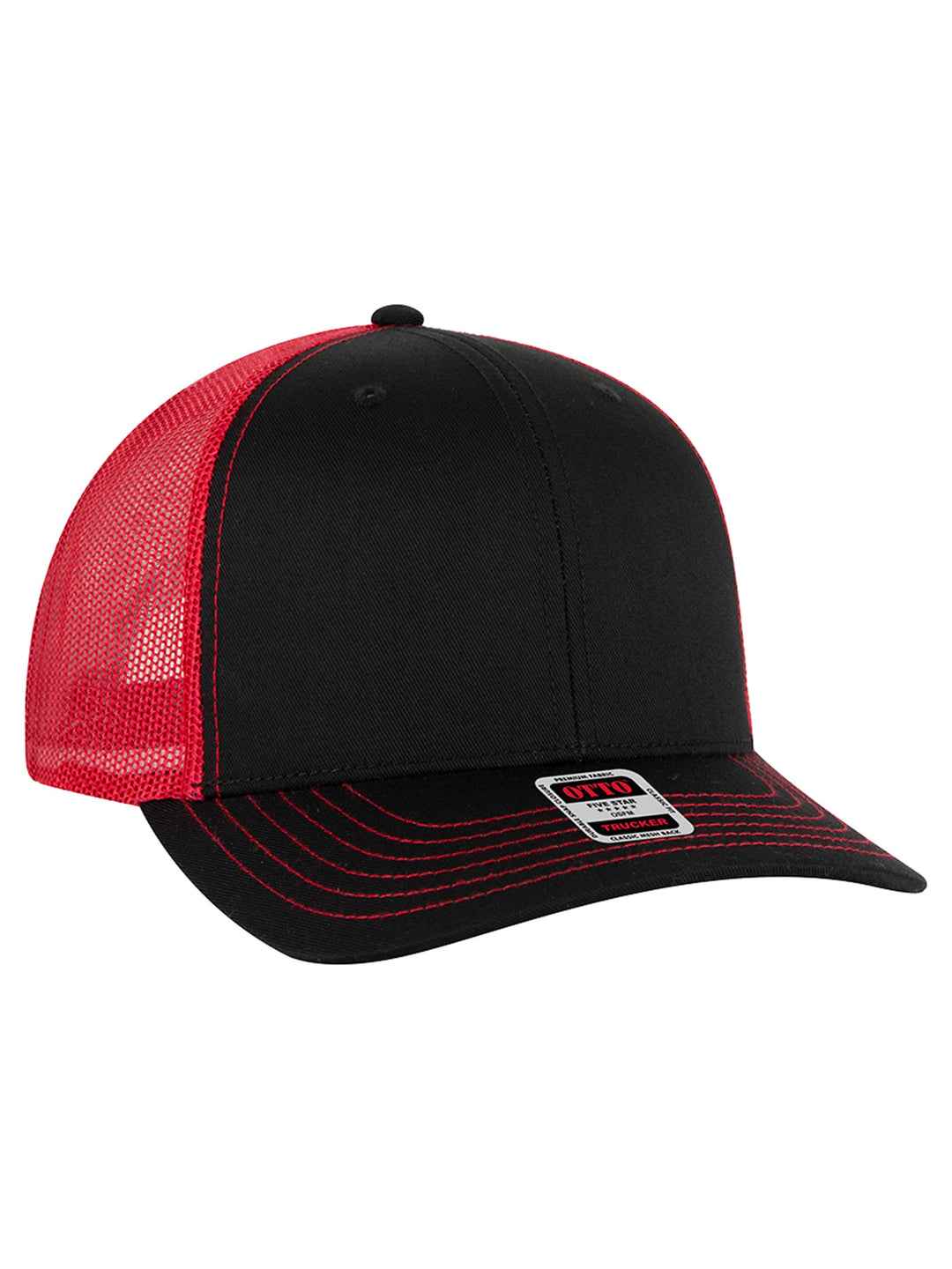 OTTO CAP 6 Panel Mid Profile Mesh Back Trucker Hat