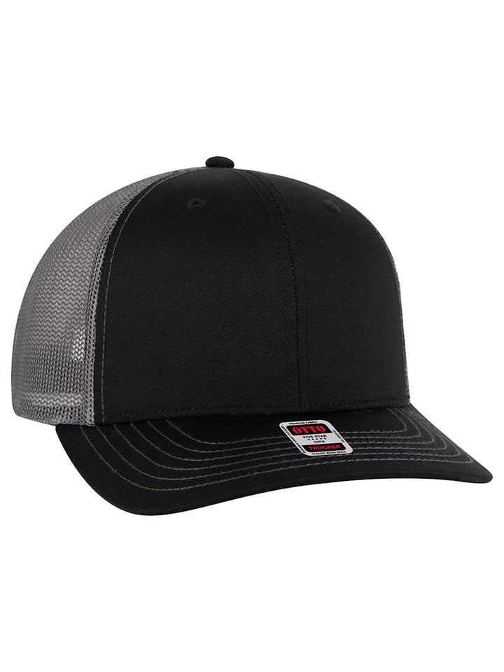 OTTO CAP 6 Panel Mid Profile Mesh Back Trucker Hat