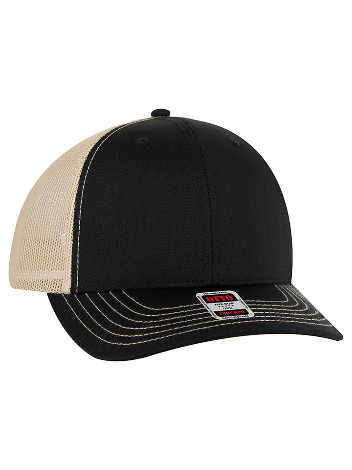 OTTO CAP 6 Panel Mid Profile Mesh Back Trucker Hat