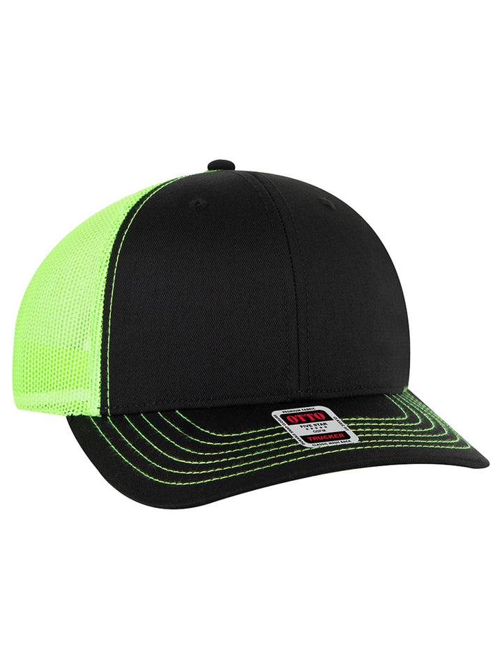 OTTO CAP 6 Panel Mid Profile Mesh Back Trucker Hat
