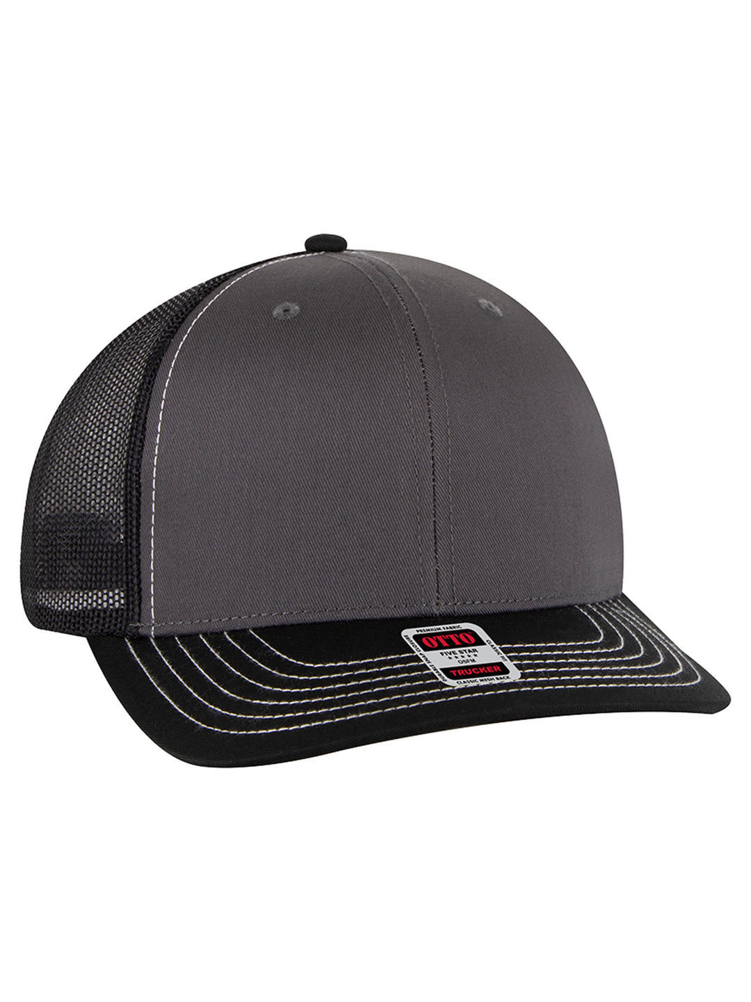 OTTO CAP 6 Panel Mid Profile Mesh Back Trucker Hat