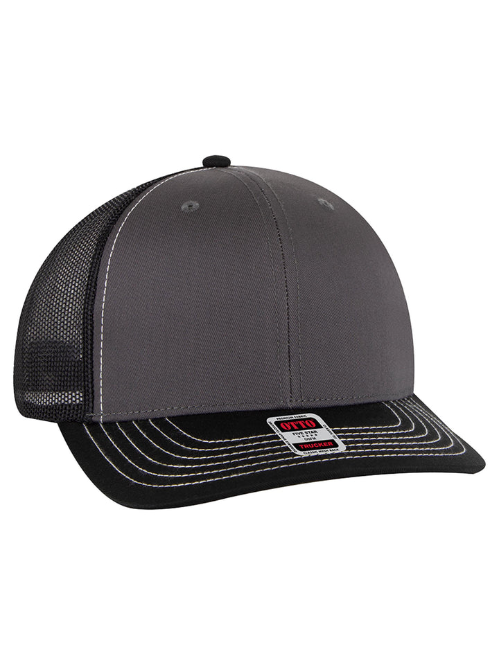 OTTO CAP 6 Panel Mid Profile Mesh Back Trucker Hat