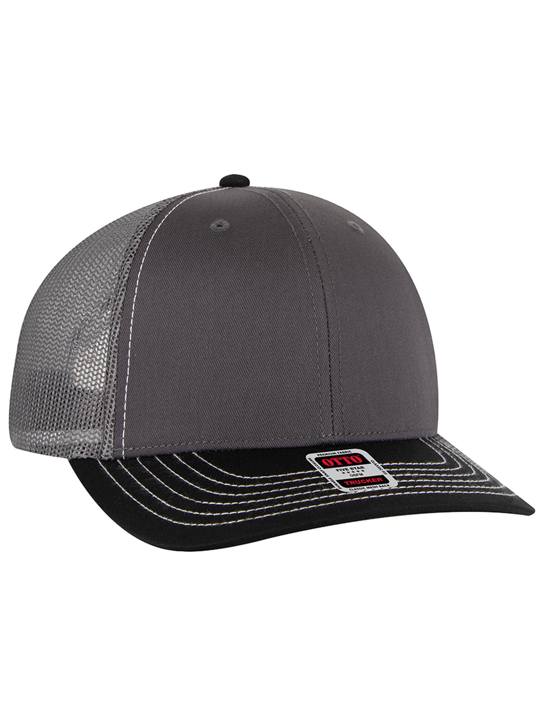 OTTO CAP 6 Panel Mid Profile Mesh Back Trucker Hat
