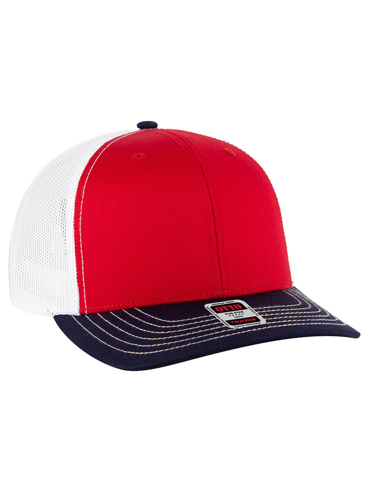 OTTO CAP 6 Panel Mid Profile Mesh Back Trucker Hat