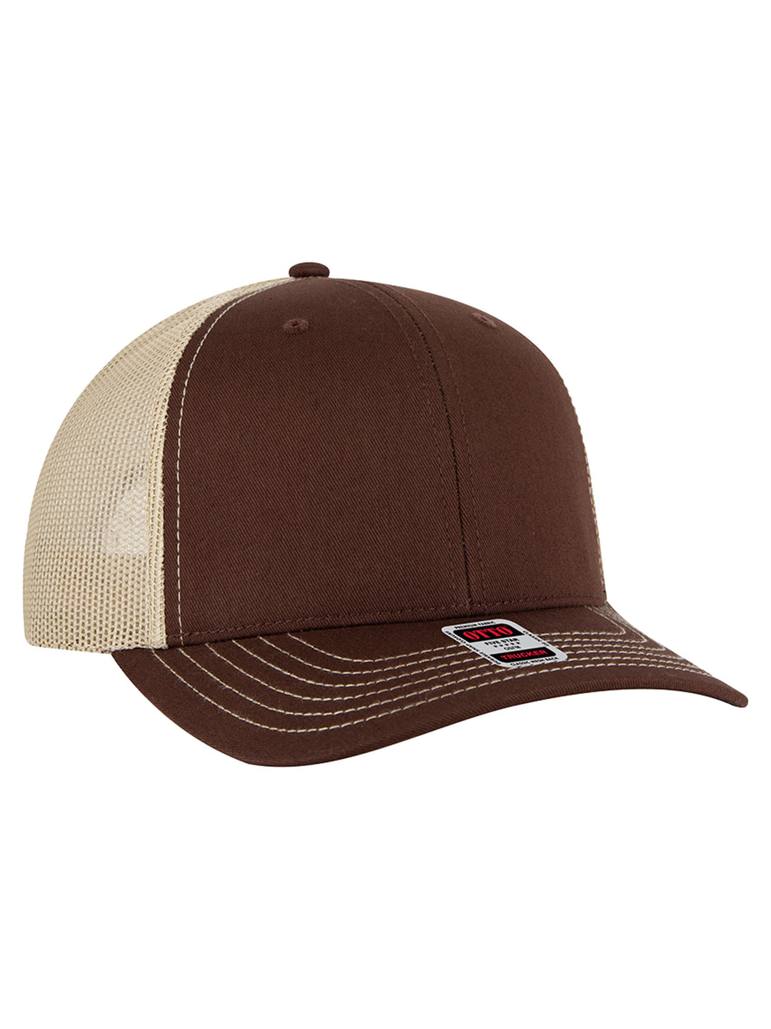 OTTO CAP 6 Panel Mid Profile Mesh Back Trucker Hat