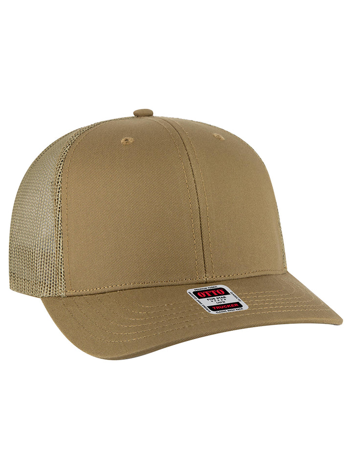 OTTO CAP 6 Panel Mid Profile Mesh Back Trucker Hat