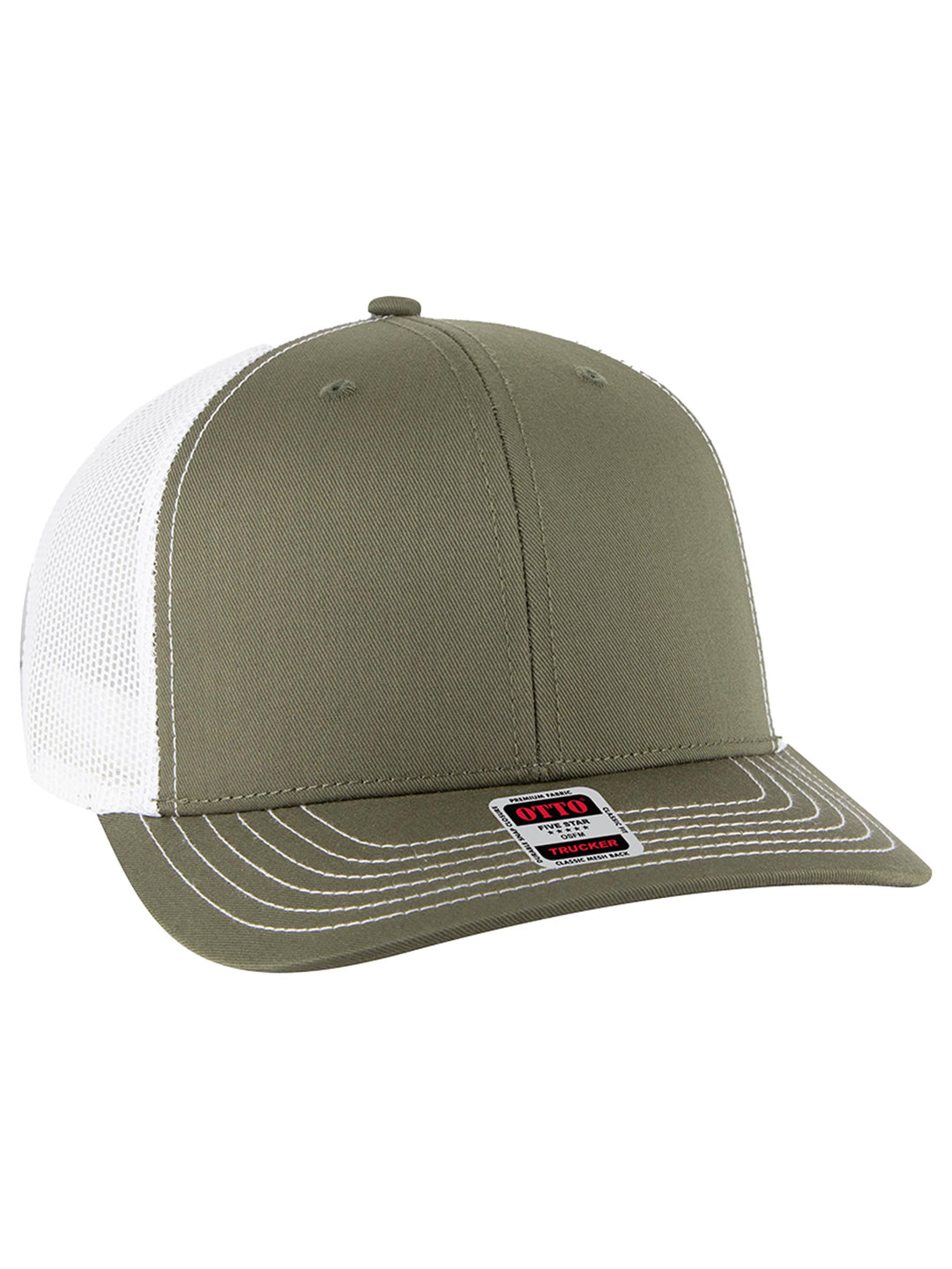 OTTO CAP 6 Panel Mid Profile Mesh Back Trucker Hat