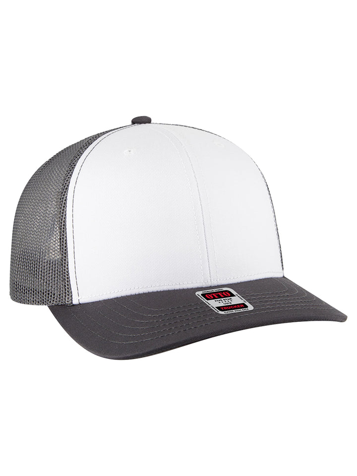 OTTO CAP 6 Panel Mid Profile Mesh Back Trucker Hat