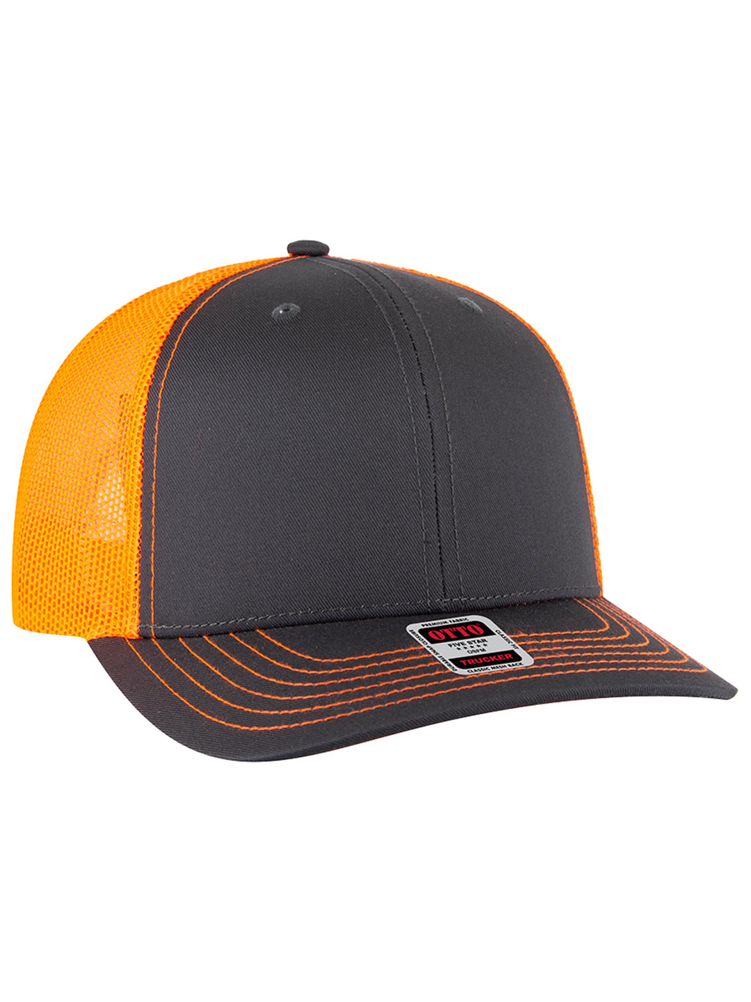 OTTO CAP 6 Panel Mid Profile Mesh Back Trucker Hat