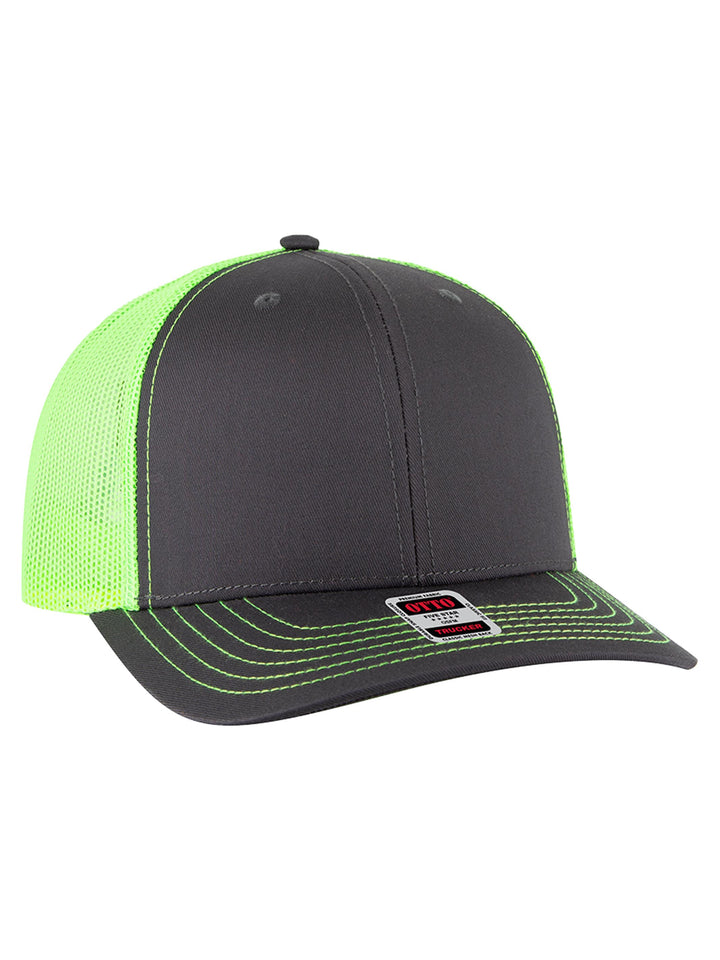 OTTO CAP 6 Panel Mid Profile Mesh Back Trucker Hat