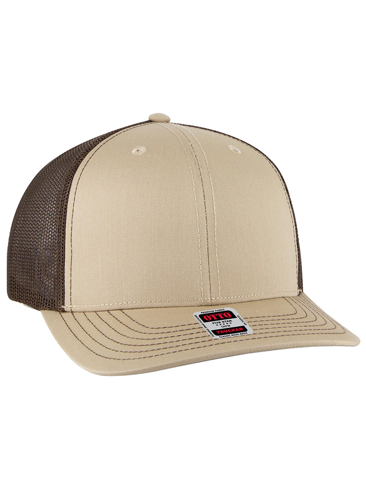 OTTO CAP 6 Panel Mid Profile Mesh Back Trucker Hat