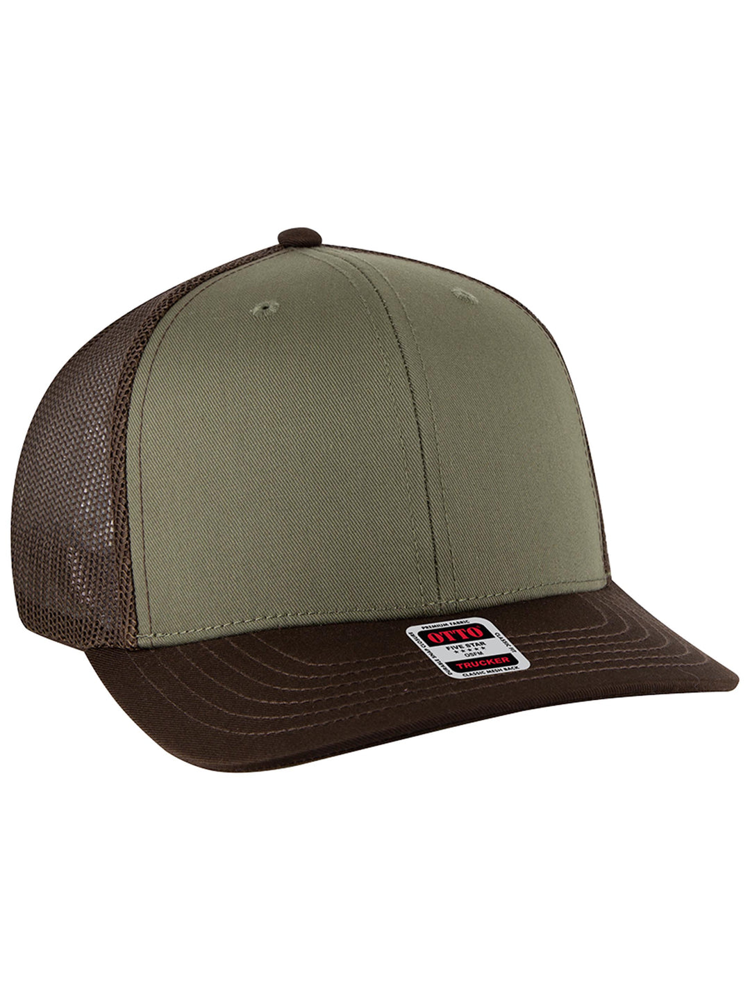 OTTO CAP 6 Panel Mid Profile Mesh Back Trucker Hat