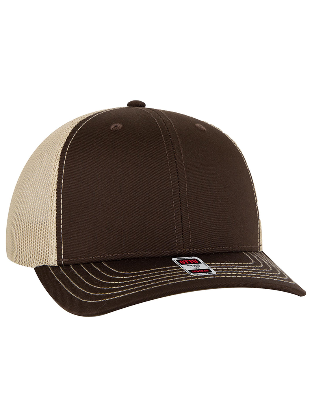 OTTO CAP 6 Panel Mid Profile Mesh Back Trucker Hat