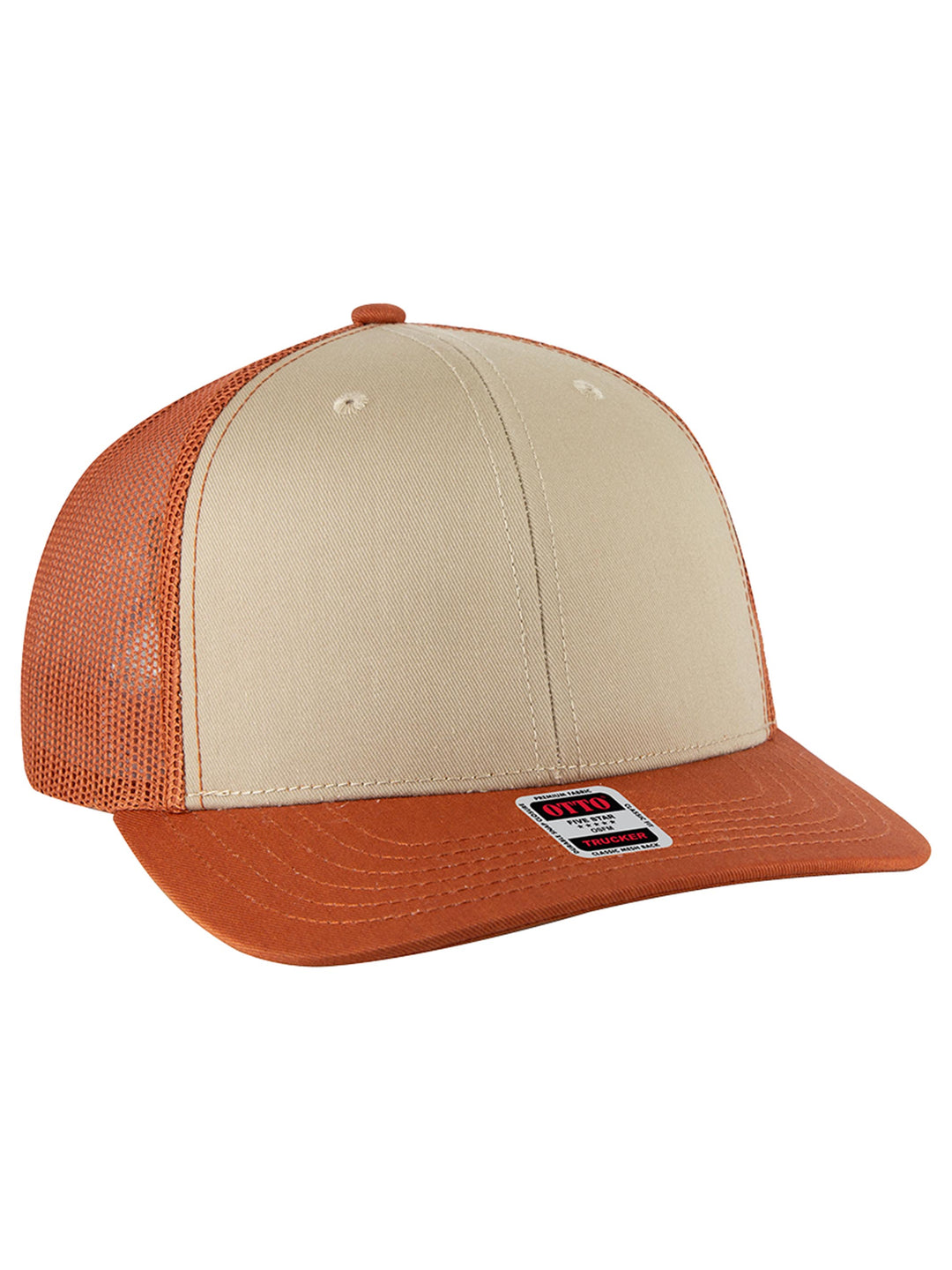 OTTO CAP 6 Panel Mid Profile Mesh Back Trucker Hat
