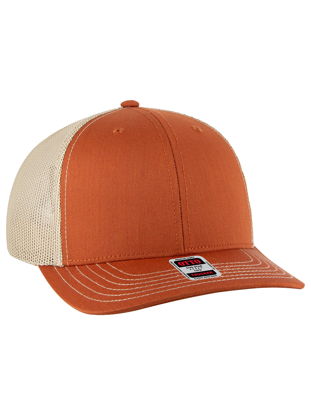 OTTO CAP 6 Panel Mid Profile Mesh Back Trucker Hat