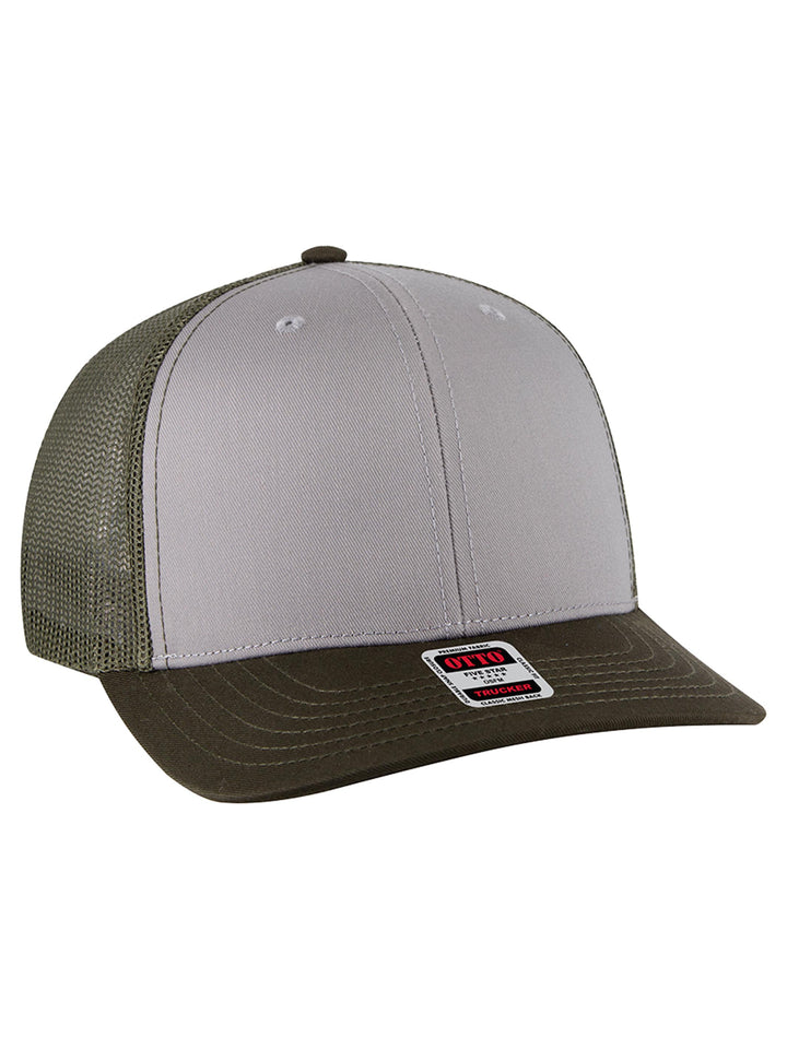 OTTO CAP 6 Panel Mid Profile Mesh Back Trucker Hat