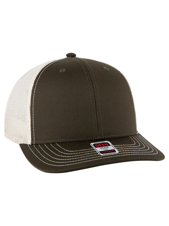 OTTO CAP 6 Panel Mid Profile Mesh Back Trucker Hat