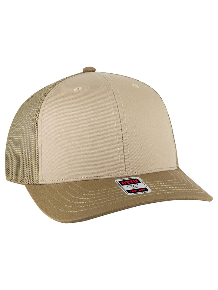 OTTO CAP 6 Panel Mid Profile Mesh Back Trucker Hat