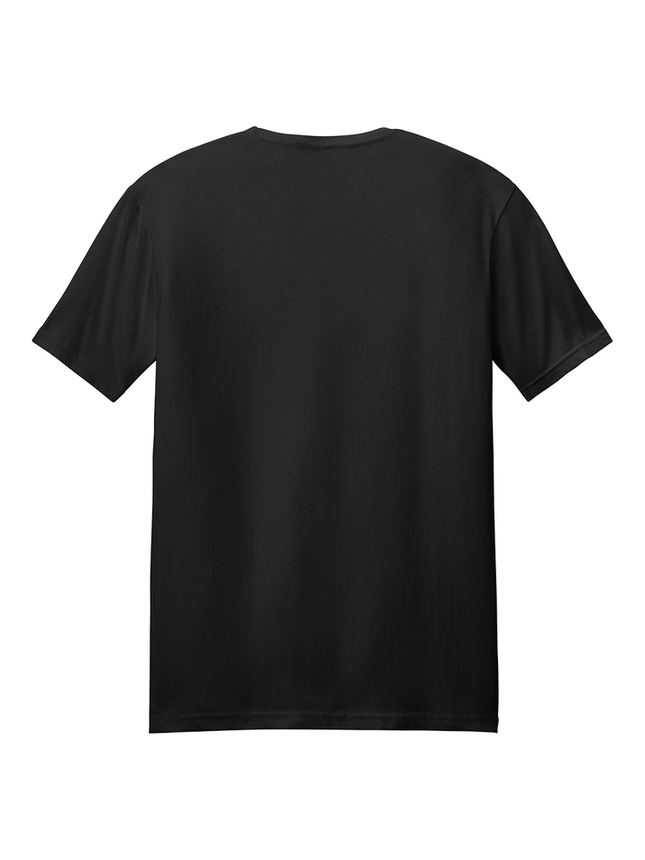 Back view of the Gildan Unisex Soft Style Shirt in black, showcasing a smooth, tag-free design with a relaxed fit for everyday wear.