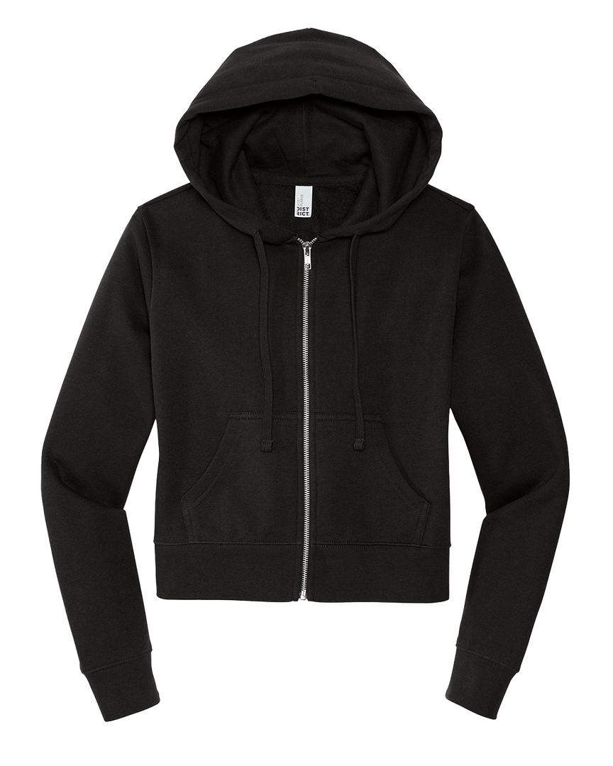 Women's District V.I.T. Fleece Cropped Zip Up Hoodie (8.3 oz 65/35 Ring Spun Cotton & Poly)