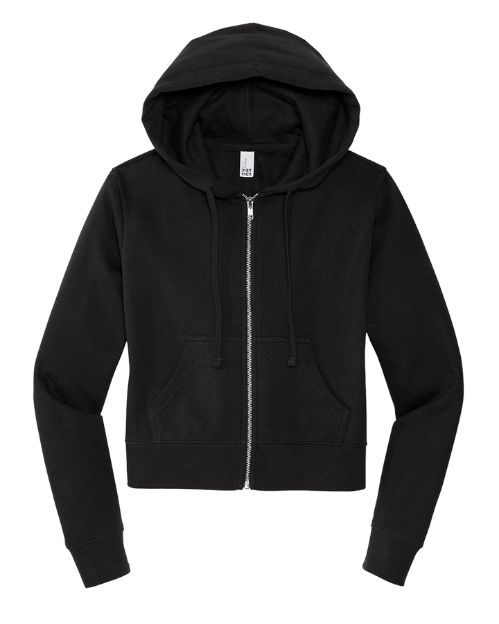 Women's District V.I.T. Fleece Cropped Zip Up Hoodie (8.3 oz 65/35 Ring Spun Cotton & Poly)