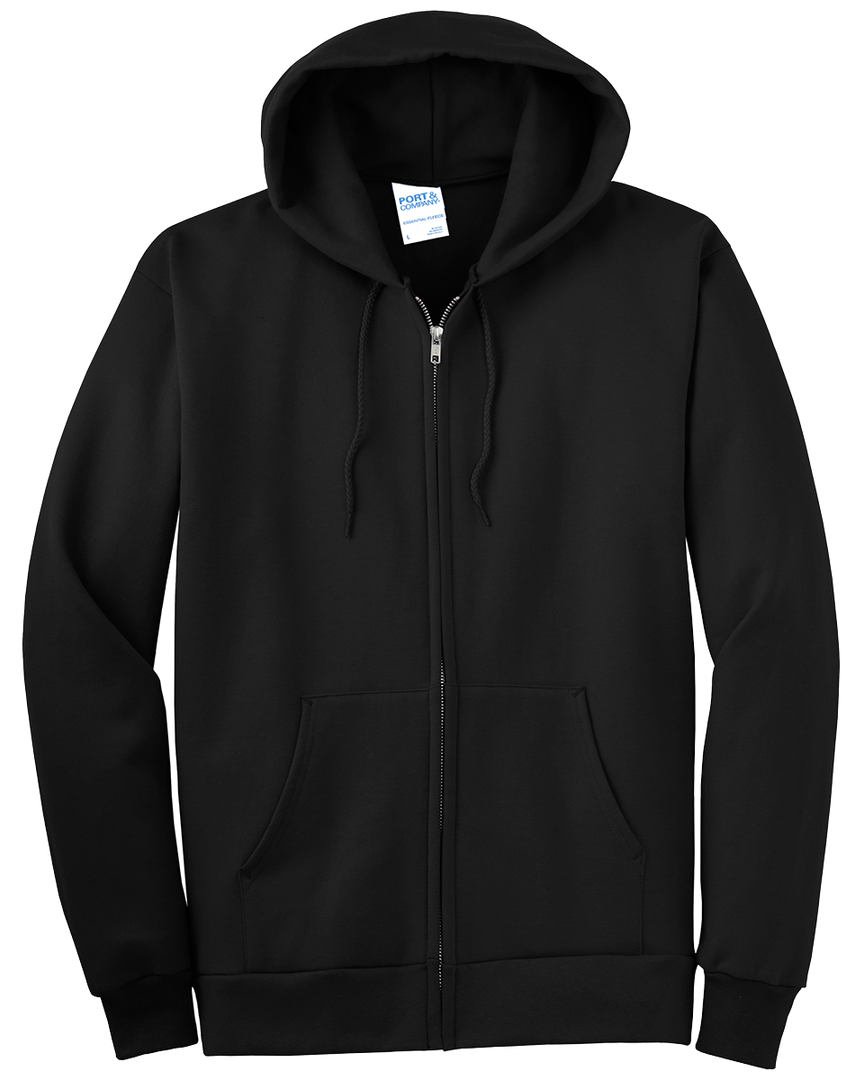 Port and Company Tall Essential Fleece Full Zip Hoodie (9 oz, 50/50 Cotton & Poly Fleece)