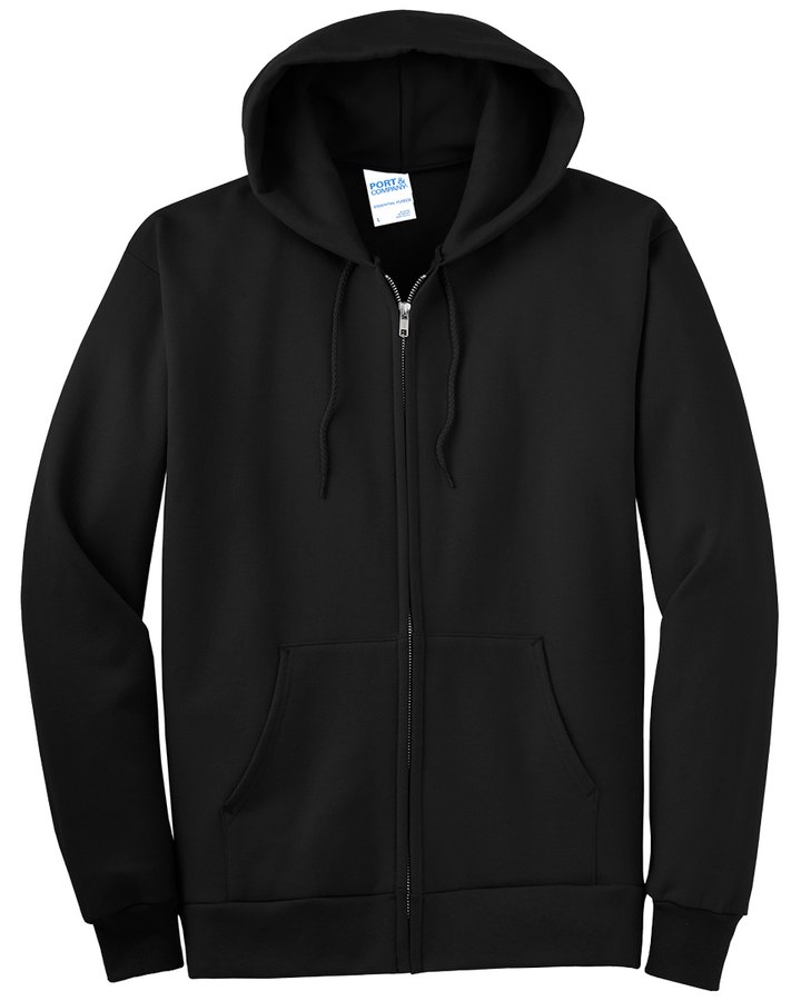 Port and Company Tall Essential Fleece Full Zip Hoodie (9 oz, 50/50 Cotton & Poly Fleece)