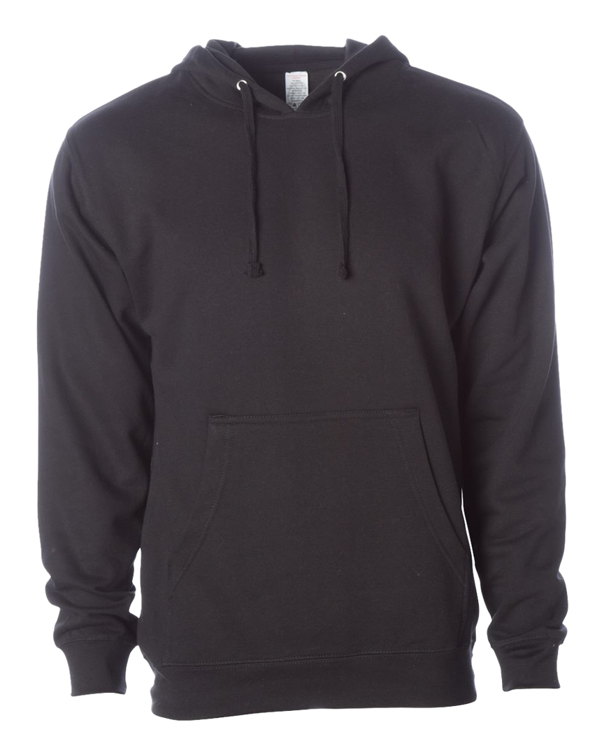 Independent Trading Co Midweight Hooded Sweatshirt (8.5 oz, 80/20 Ring Spun Cotton/Poly Blend Fleece)