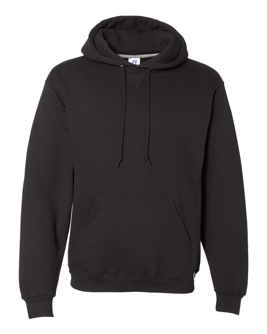 Black Russell Athletic Dri Power Hoodie front view