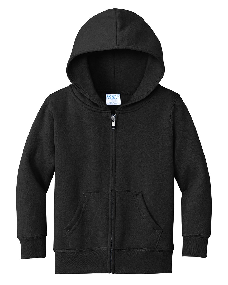 Port and Company Toddler Core Fleece Zip Up Hoodie (7.8 oz, 50/50 Cotton & Poly Fleece)