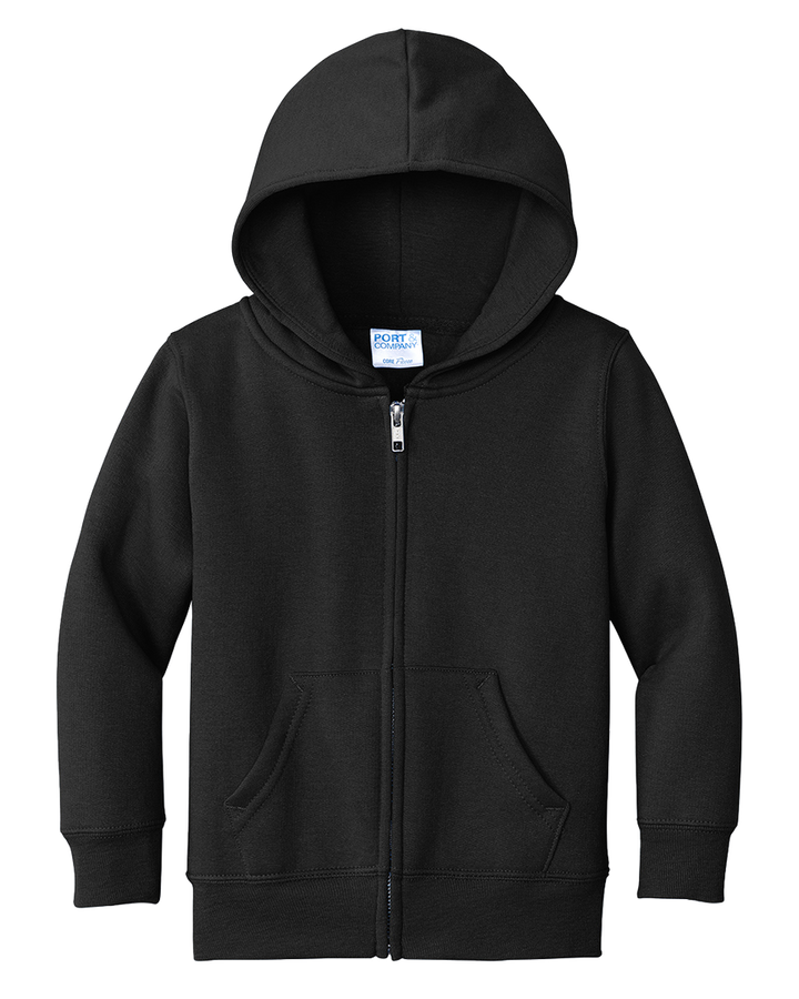 Port and Company Toddler Core Fleece Zip Up Hoodie (7.8 oz, 50/50 Cotton & Poly Fleece)