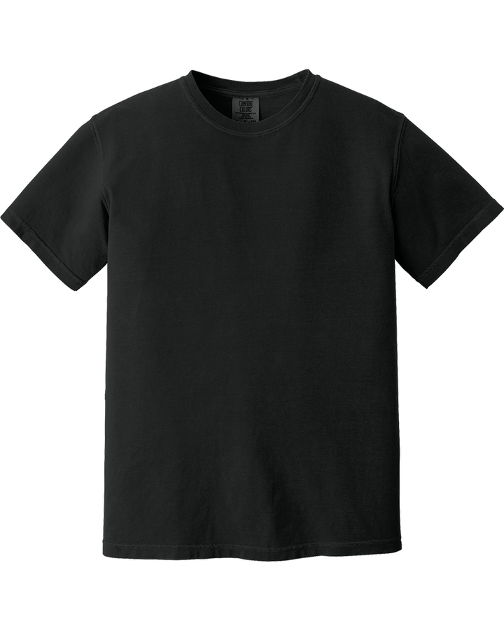 Custom Comfort Colors ultra-soft heavyweight t-shirt in black. Made from ring-spun cotton for a premium feel, perfect for personalization.