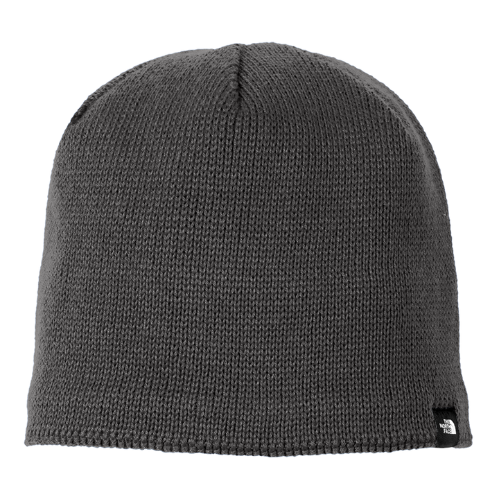 Charcoal gray The North Face® Mountain Beanie with a snug fit and soft knit fabric. A stylish and warm accessory for winter adventures.