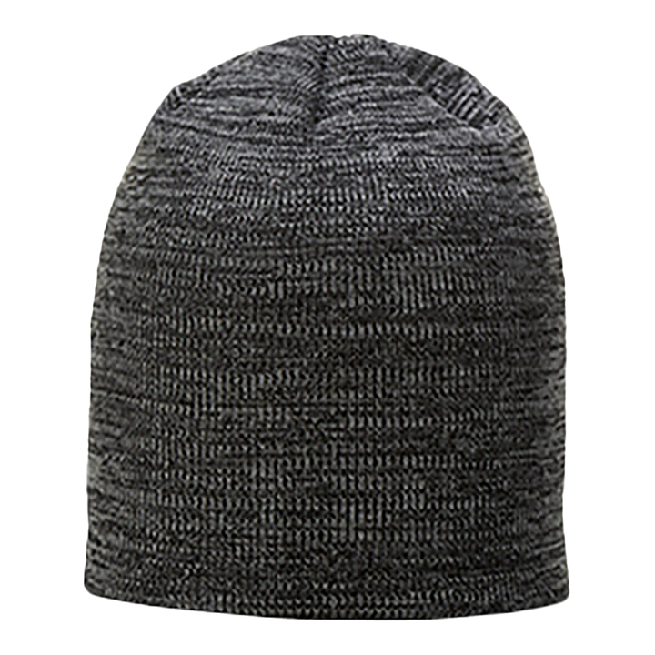 Black Richardson Marbled Beanie with a sleek marled knit design. Ideal for custom embroidery, providing warmth and style with free shipping.