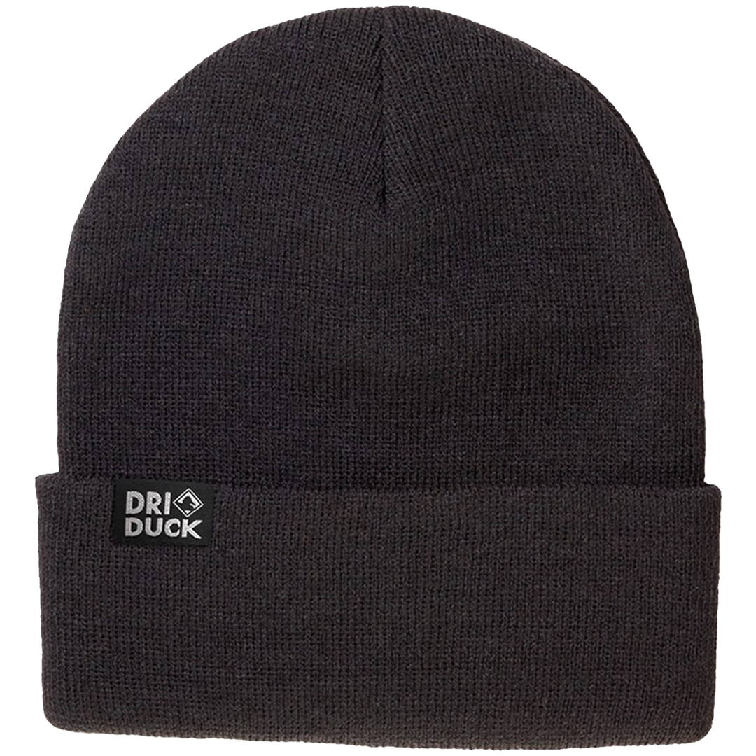 Custom DRI DUCK Coleman Cuffed Beanie in deep black, featuring a warm knit and rugged design. Ideal for work or casual wear with embroidery customization.