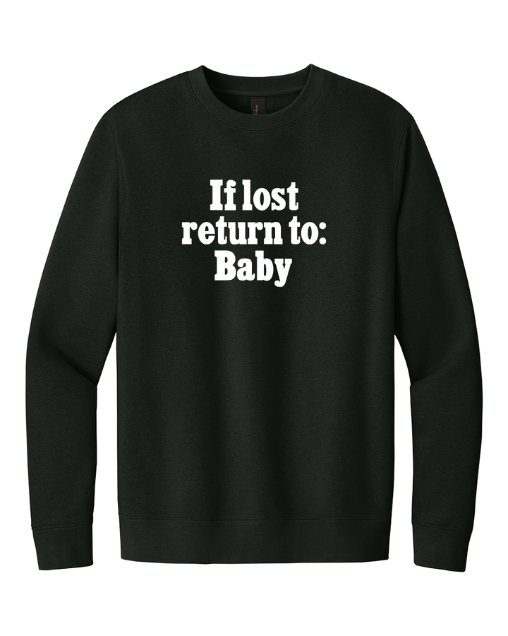 Embroidered If Lost Return To: (name) & I'm (name) Crewneck Sweatshirts (Sold As Set)